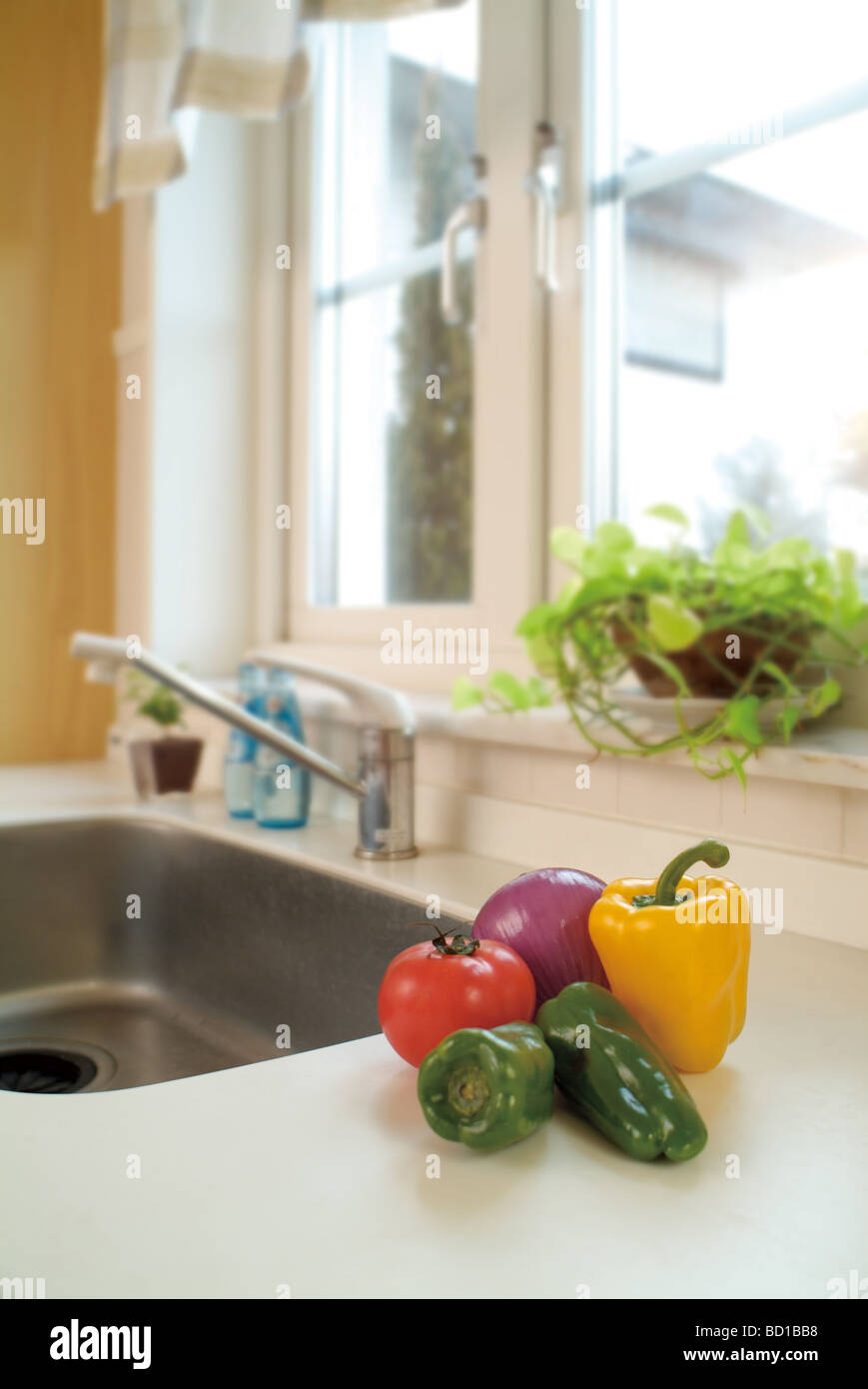 Vegetables in kitchen Tokyo prefecture Japan Stock Photo Alamy