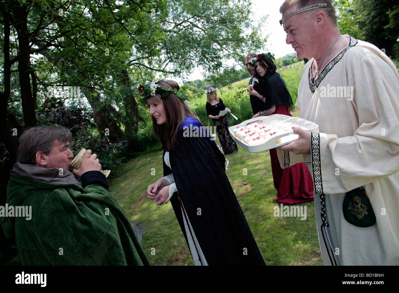 Mead being drunk at a Pagan handfast wedding ceremony in Swindon