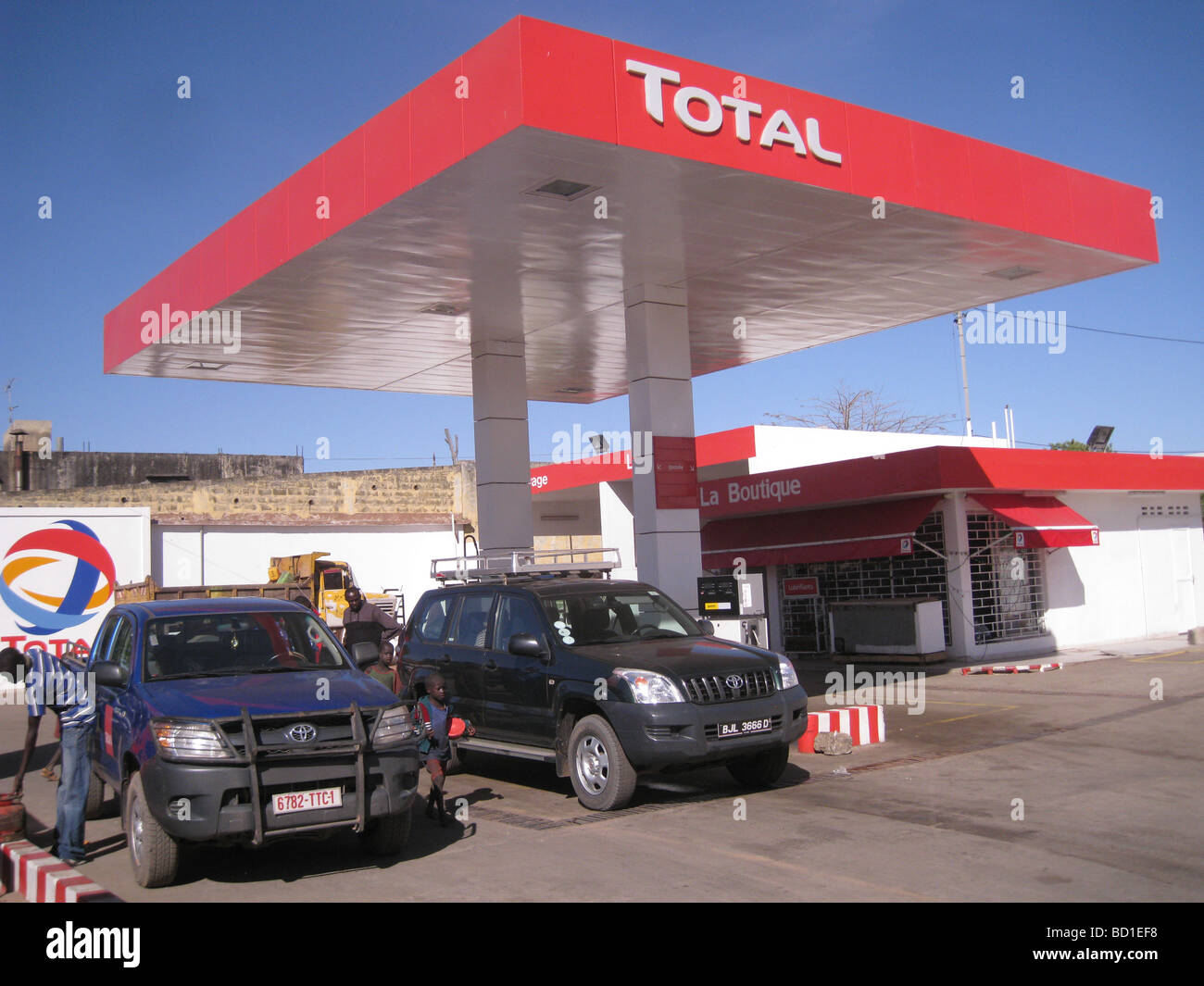 SENEGAL - Petrol station in southern Senegal Stock Photo
