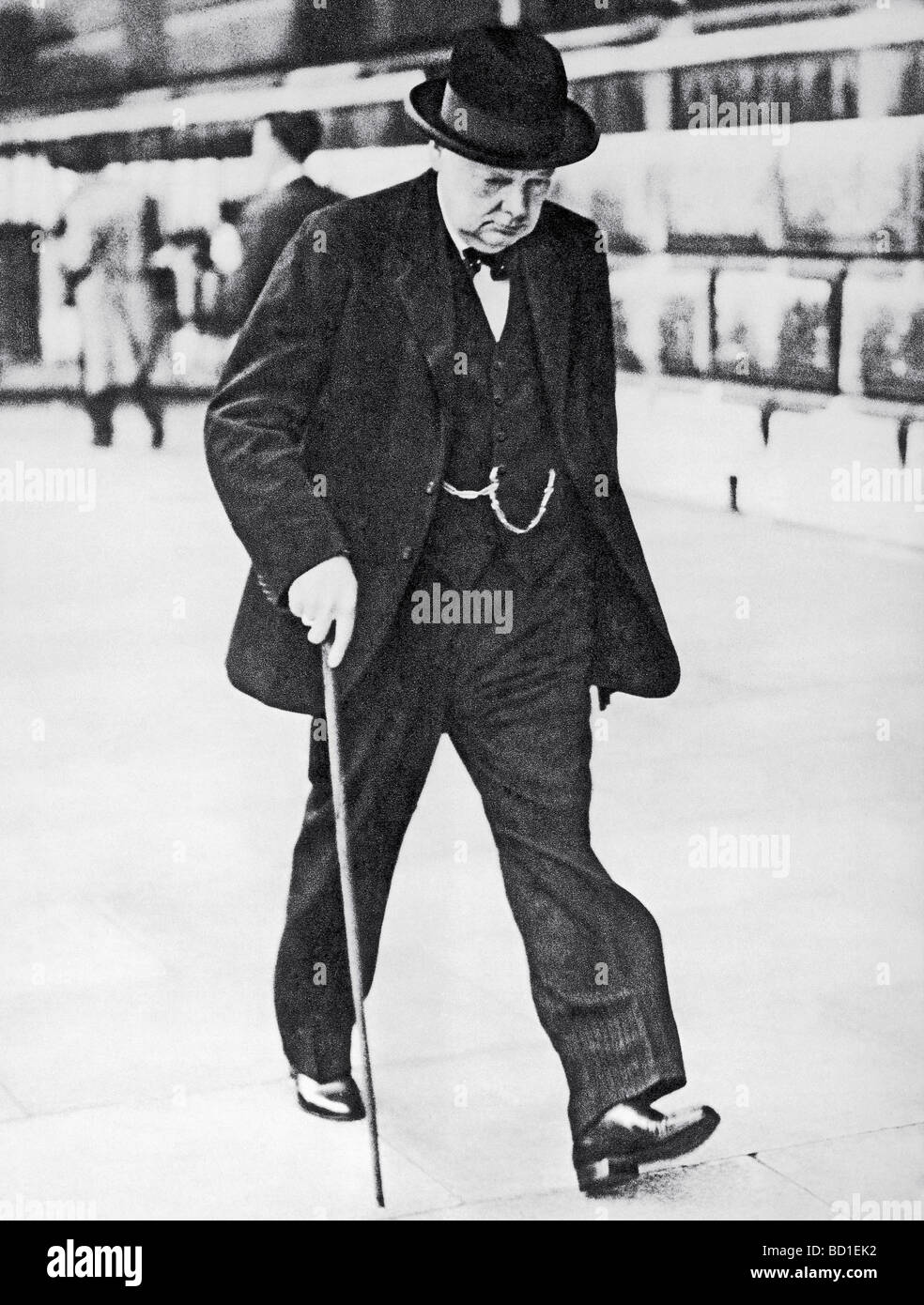 WINSTON CHURCHILL (18741965) in Whitehall on 10 September 1938 after