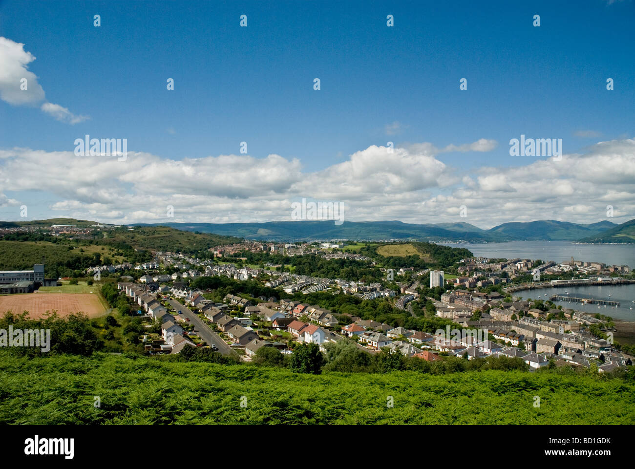 View from Lyle Hill Greenock looking over Gourock & Greenock and River ...