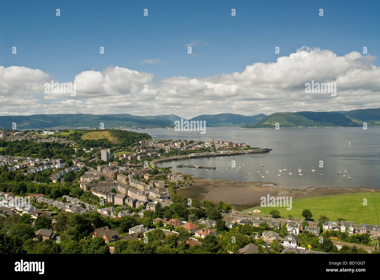 View from Lyle Hill Greenock looking over Gourock & Greenock and River