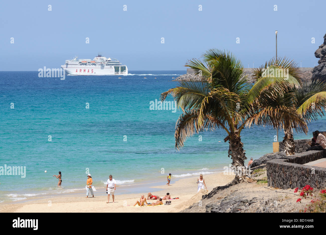 Beach of Morro Jable, Canary Island Fuerteventura, Spain Stock Photo