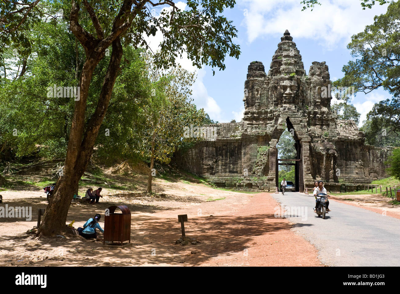The south gate to Angkor Thom Siem Reap Stock Photo