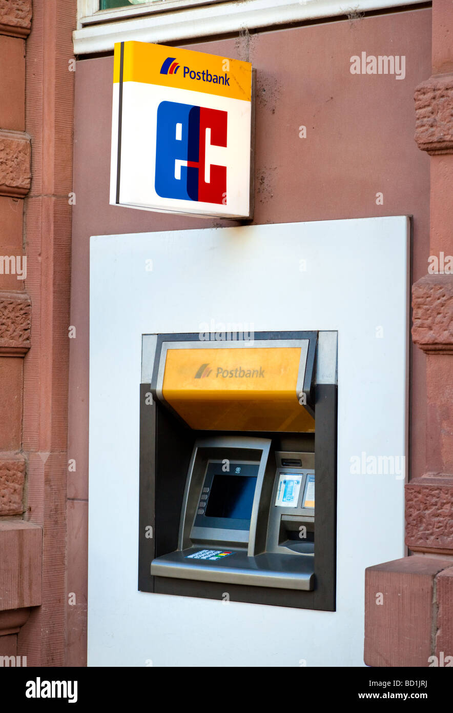 Postbank ATM Cash machine Germany Europe Stock Photo