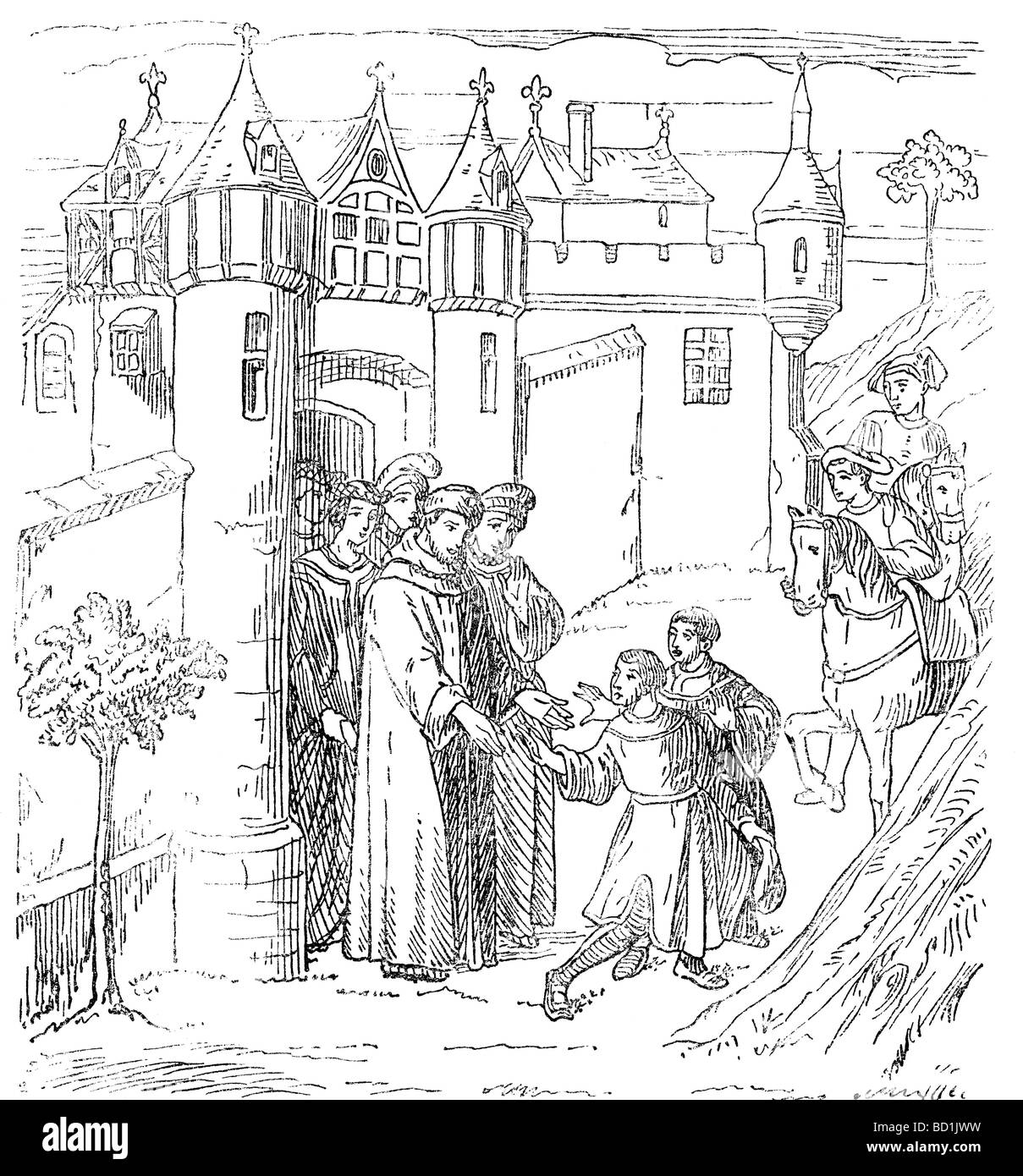 This illustration in the 14thcentury "Book of Wonders" shows the Polo brothers and Marco