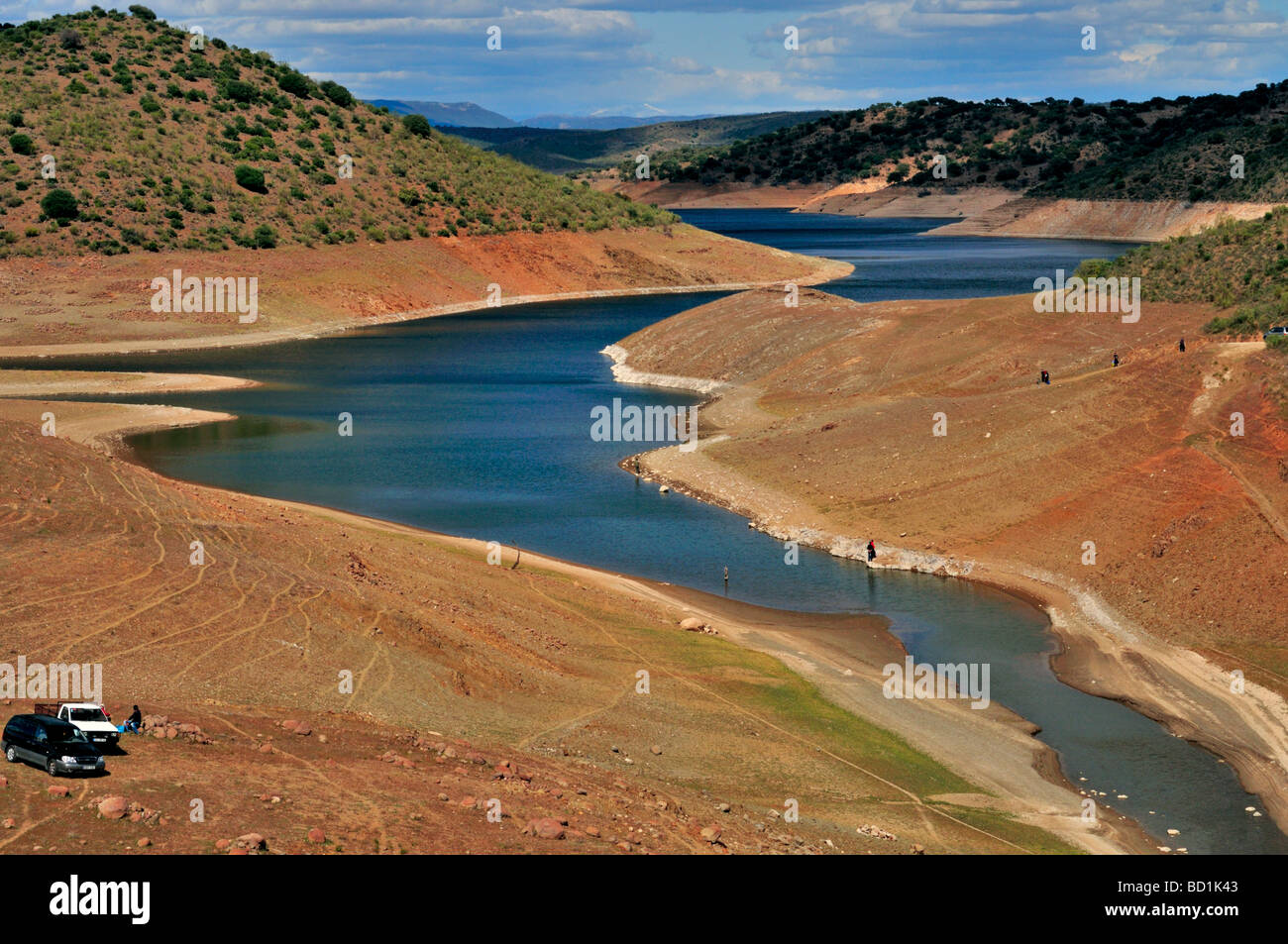 Spain, Extremadura: View to the dry surroundings of Ribeira de Arraya Stock Photo