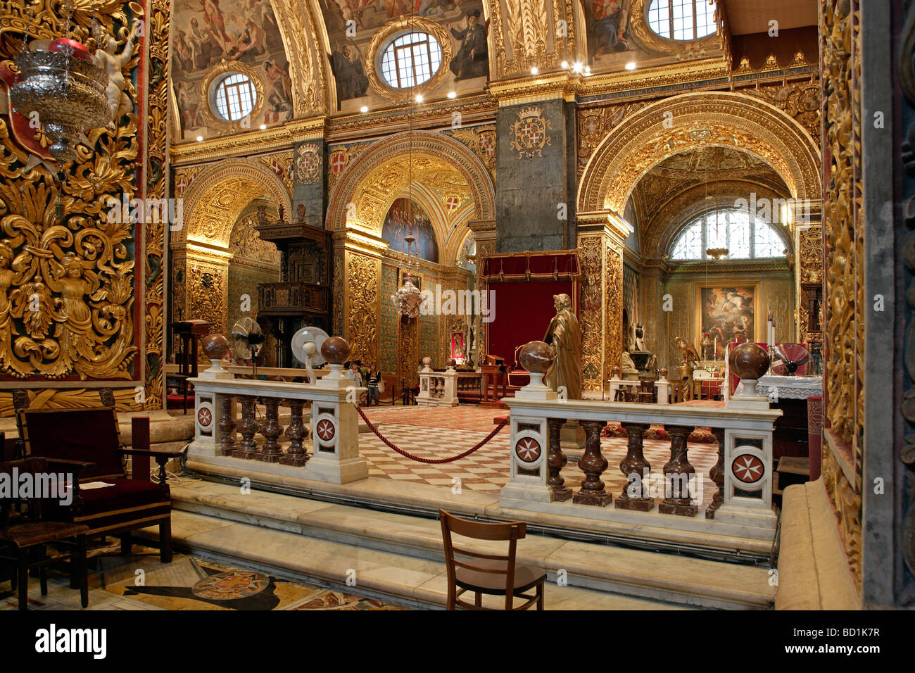 Interior St John's Cathedral, Valletta,  Malta Stock Photo