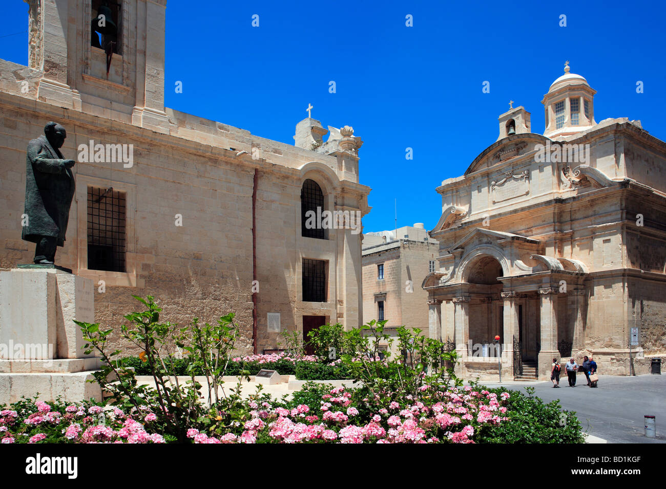 Church of Our Lady of Victories and Church of St Catherine of Italy, Valletta, Malta Stock Photo