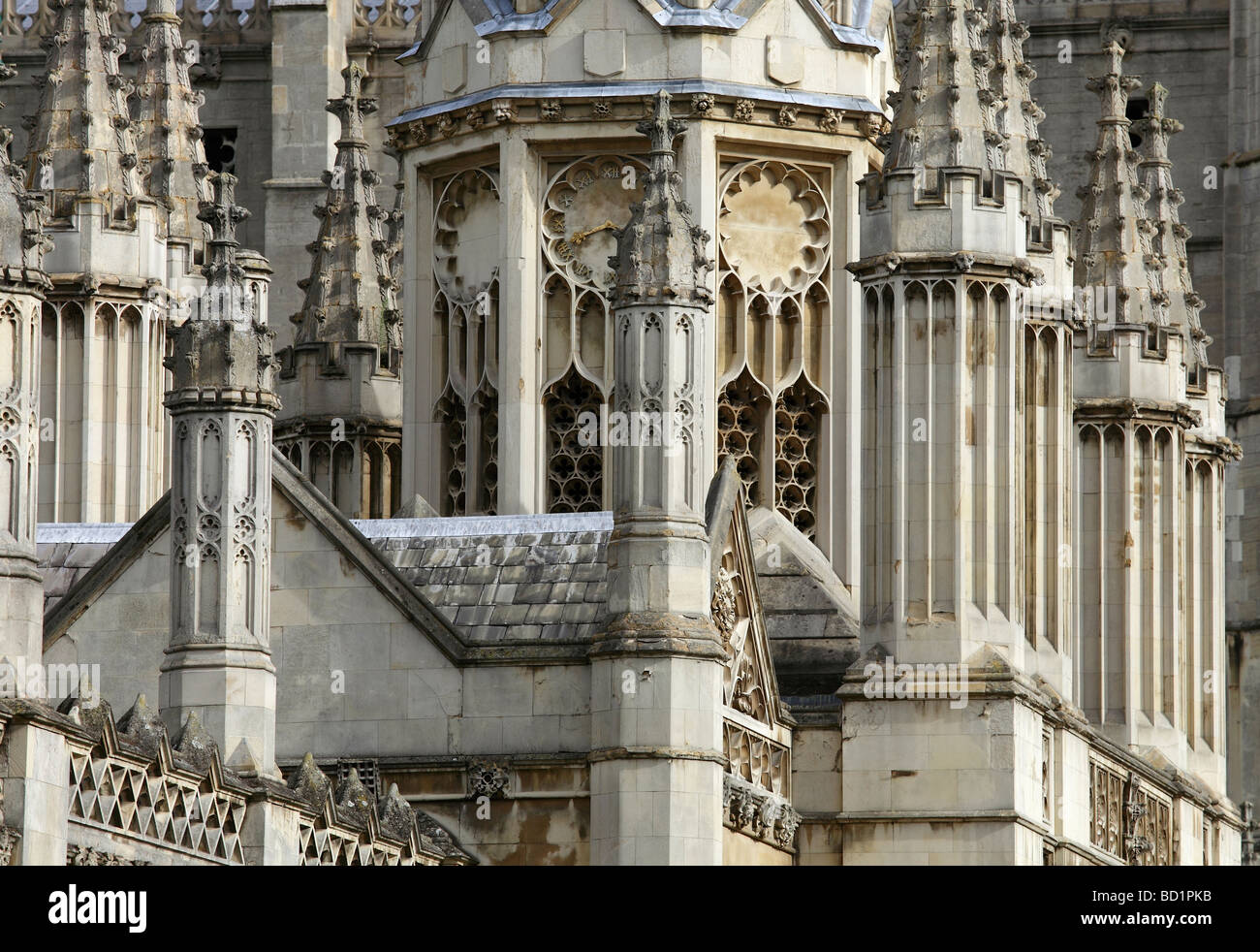 Dreaming Gothic spires- entrance to King's College Cambridge Stock Photo