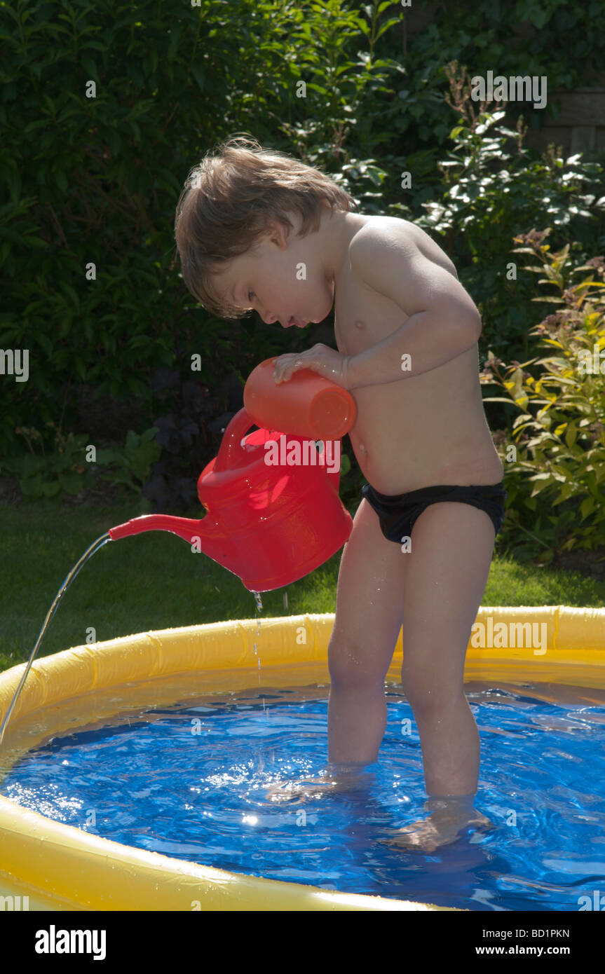 Three Year Old Playing In Paddling Pool High Resolution Stock Photography And Images Alamy