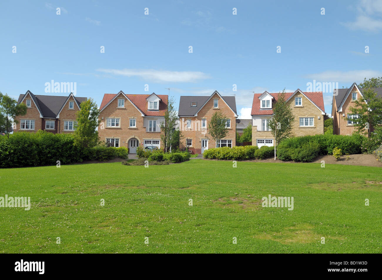 New modern houses in a variety of styles Stock Photo