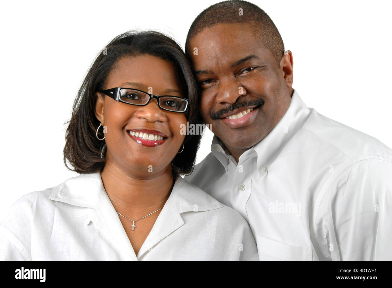 Portrait of an African American couple over a white background Stock ...