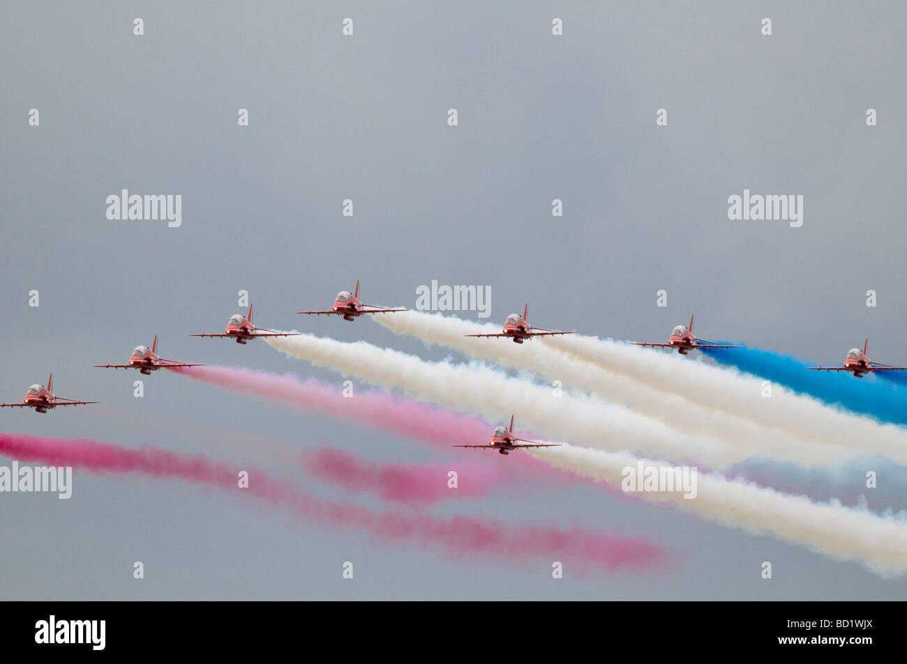 Fairford Airshow Sunday 2009 Red Arrows RAF Stock Photo