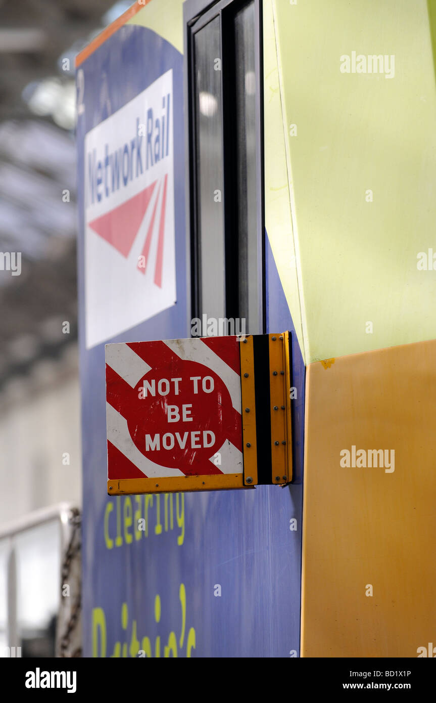 network rail undergoing repair work showing do not move notice Eastleigh Railway