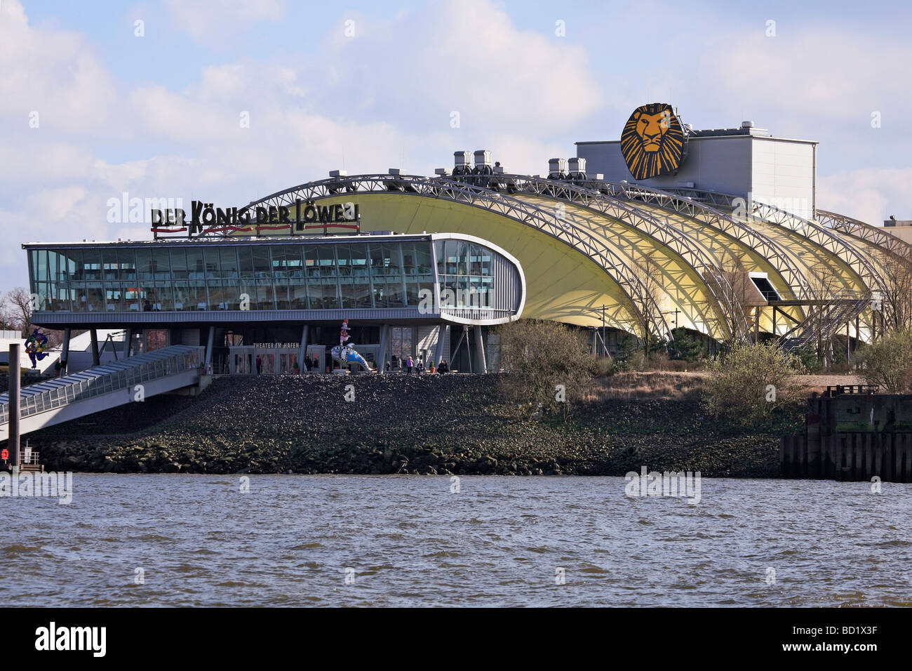 Musical theatre at the port of Hamburg, Germany (showing The Lion King) Stock Photo