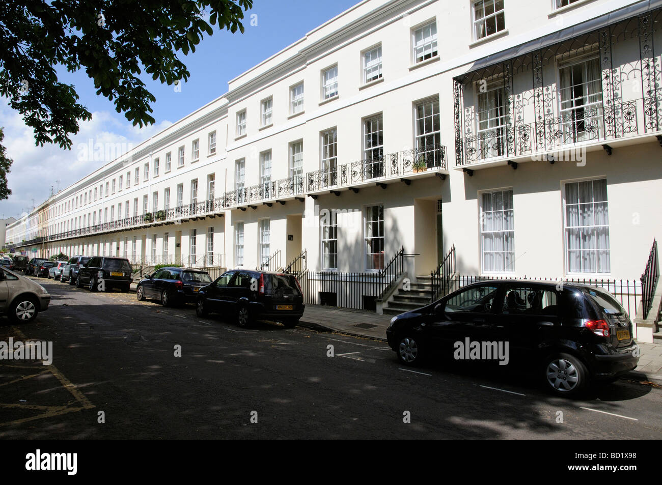 Cheltenham Gloucestershire England UK town centre terraced homes on