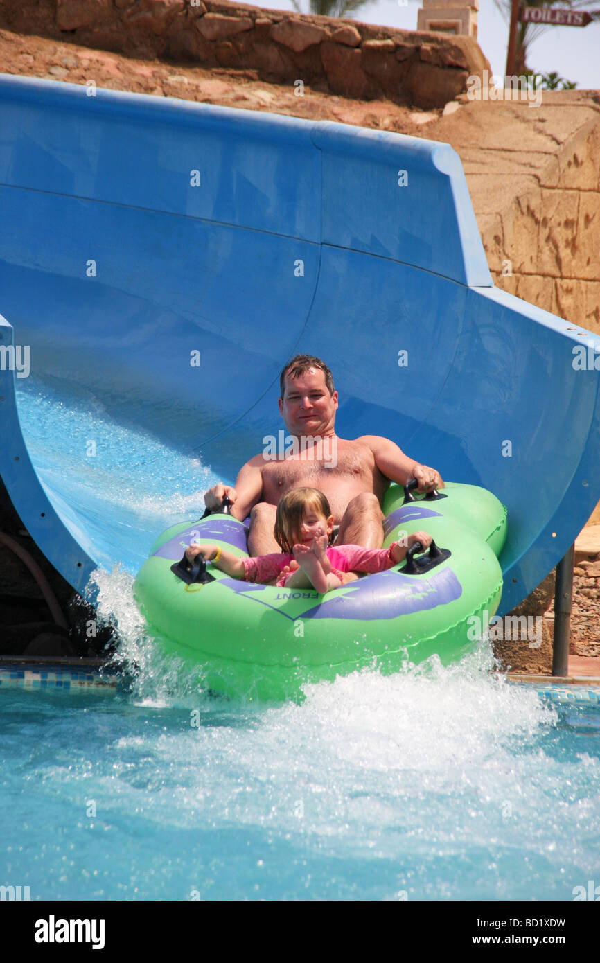 Fun  at the water park Stock Photo