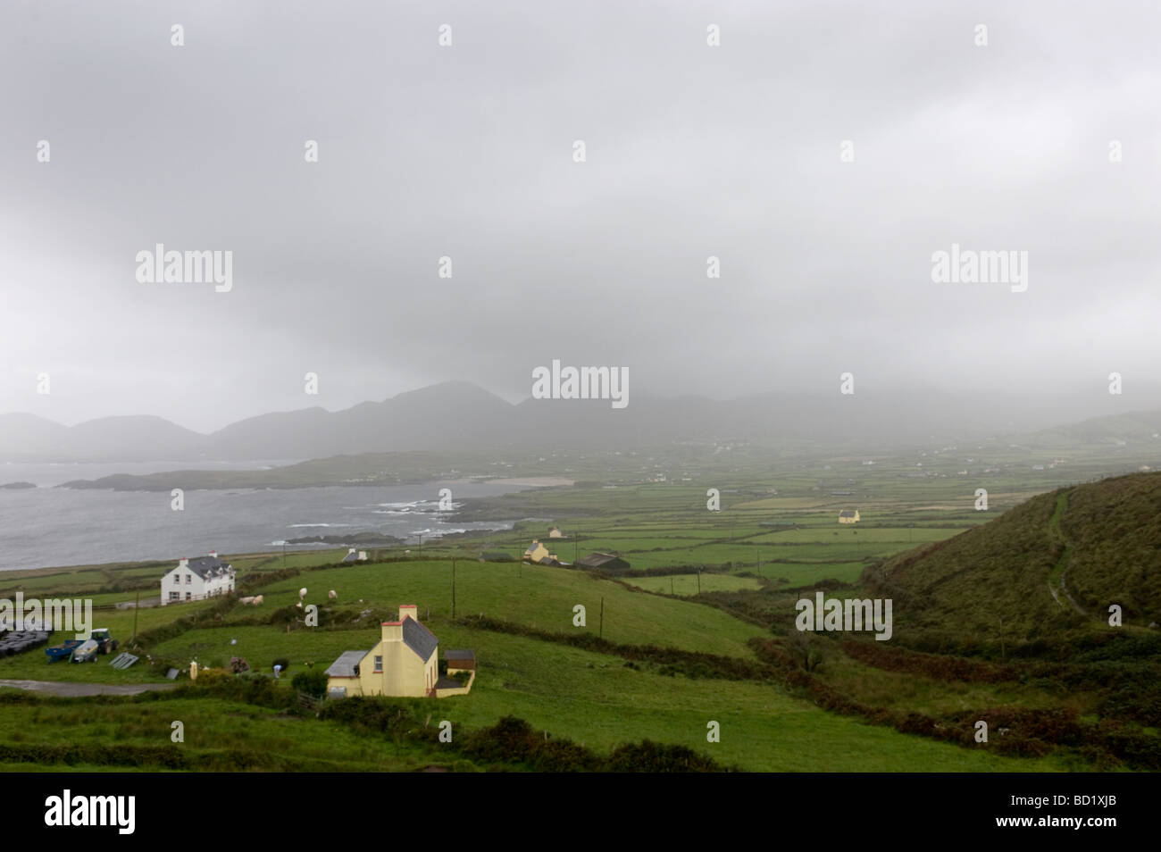 Landscape photograph looking across Ballydonegan Bay, Southern Ireland. Stock Photo