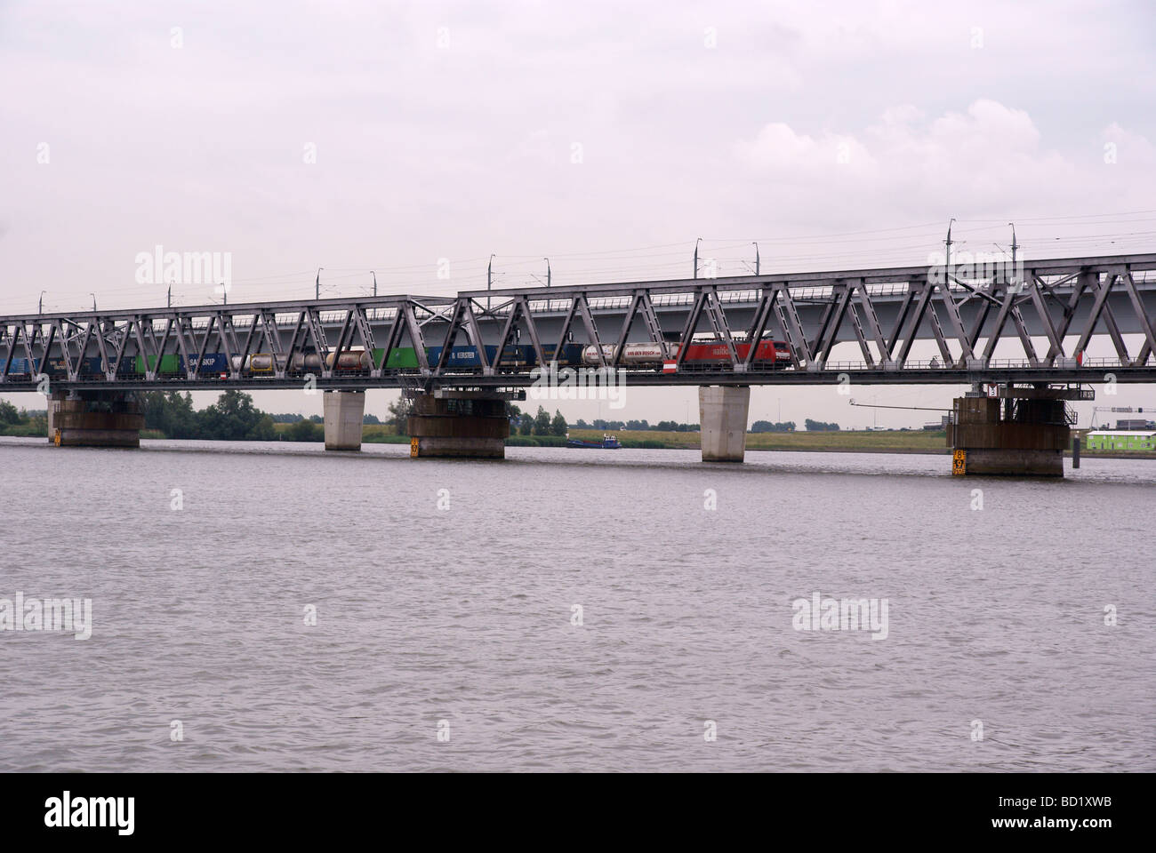 The Moerdijk Railway Bridges Stock Photo