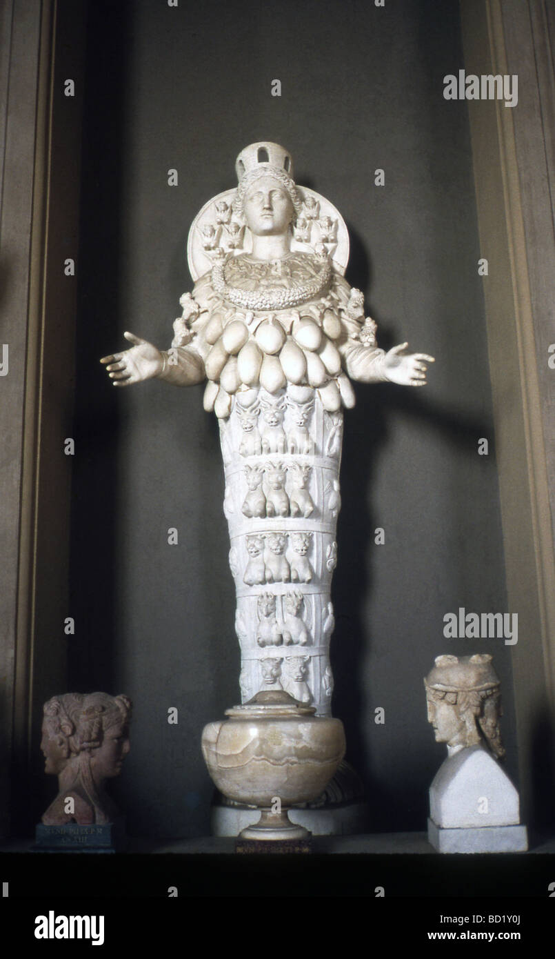 This sculpted cult statue of the Greek goddess Artemis (Diana to the