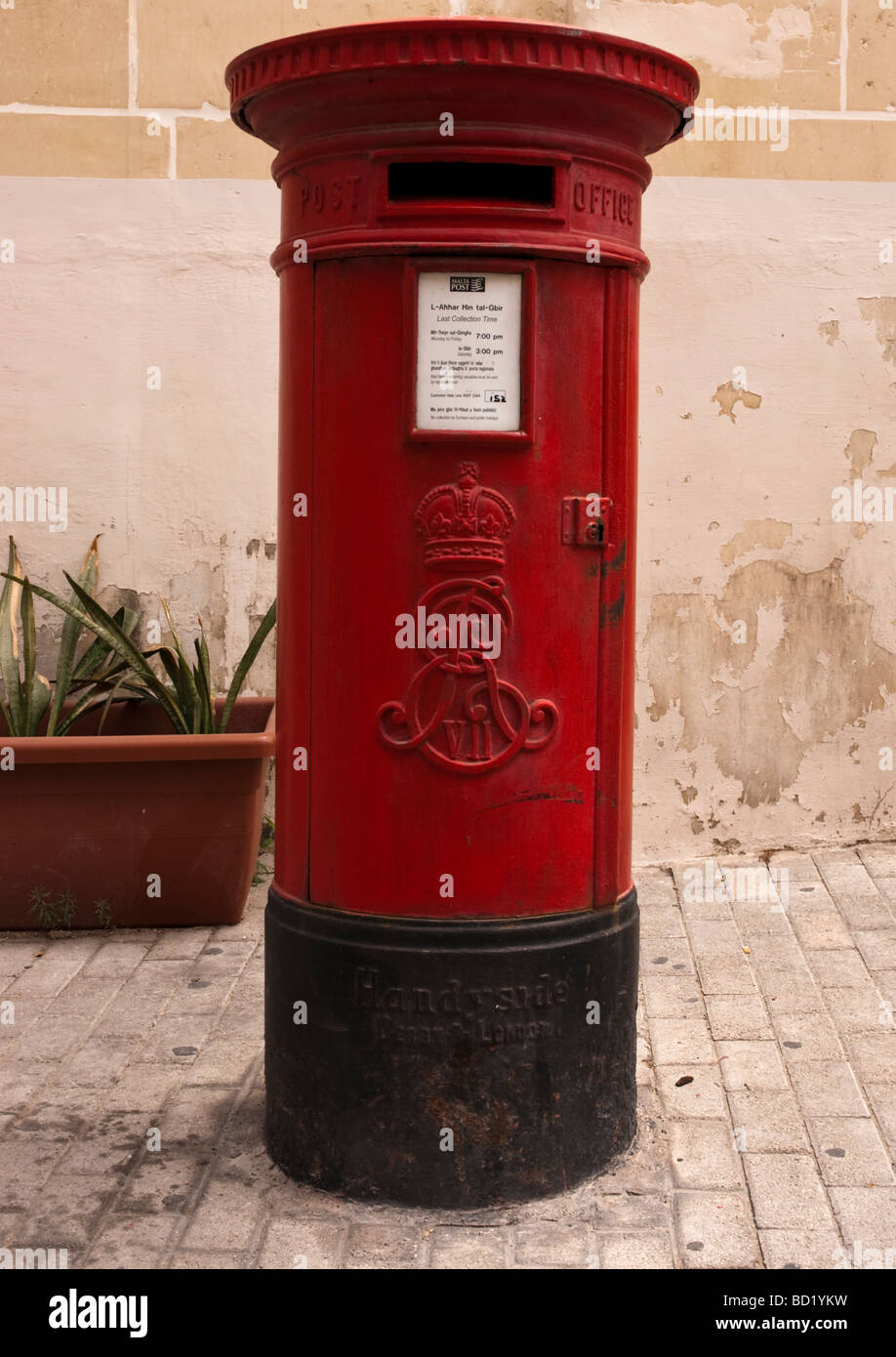 Red Post Box in Valetta, Malta, Europe Stock Photo Alamy