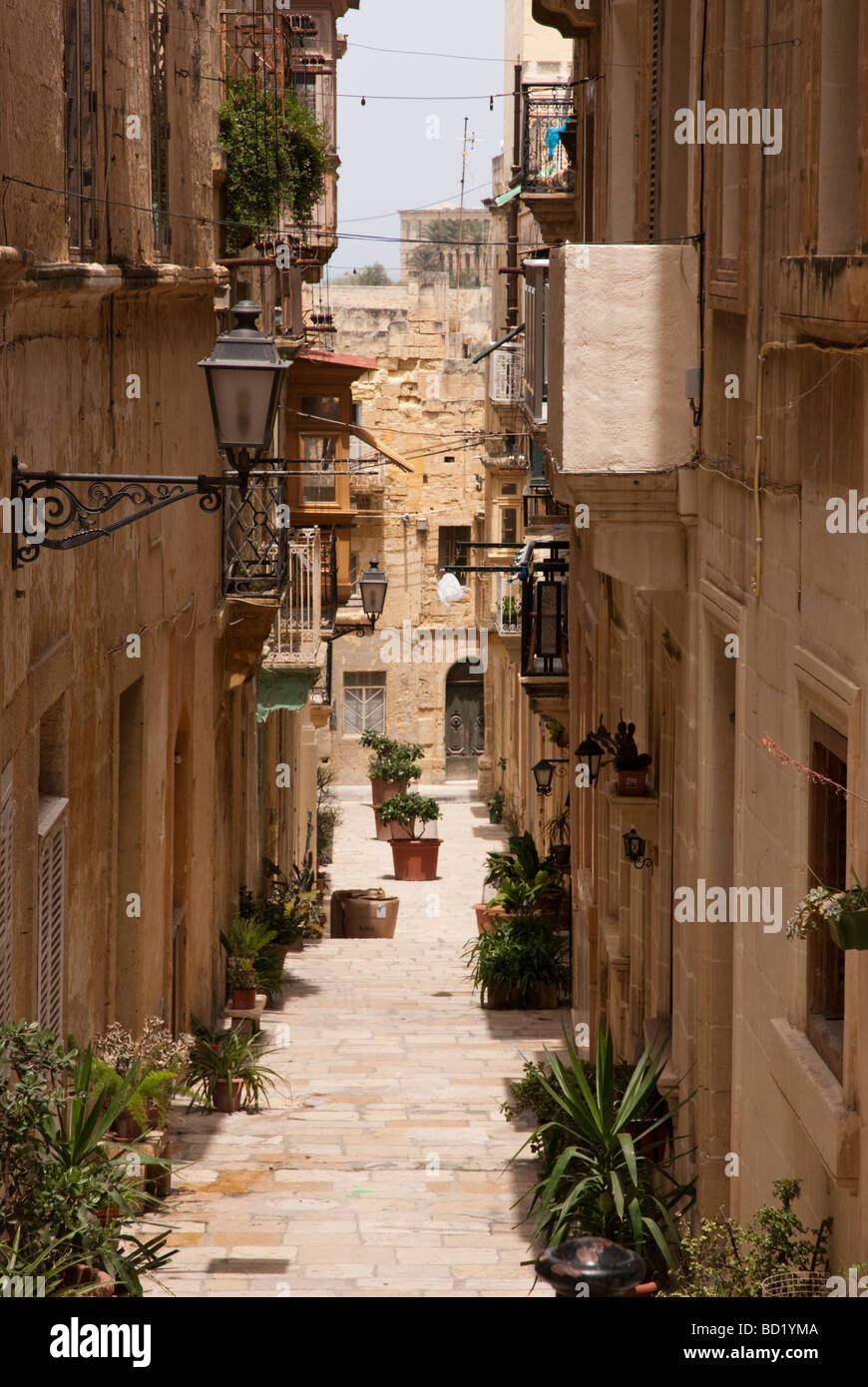 Typical Maltese Street Scene. Valetta, Malta, Europe. Stock Photo