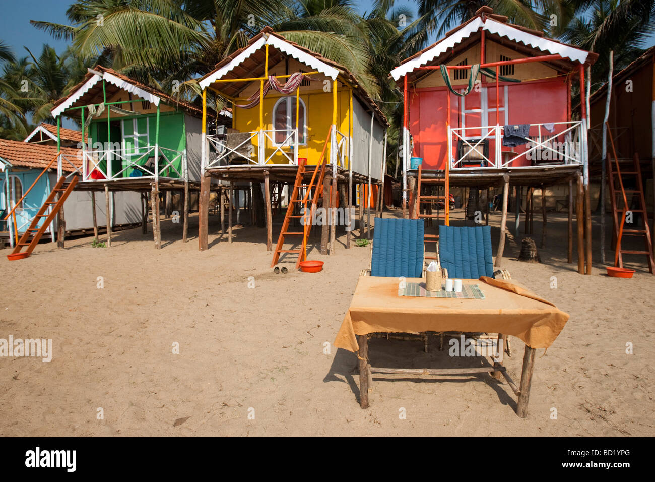 Cocohuts beach holiday bungalows on stilts agonda beach goa india