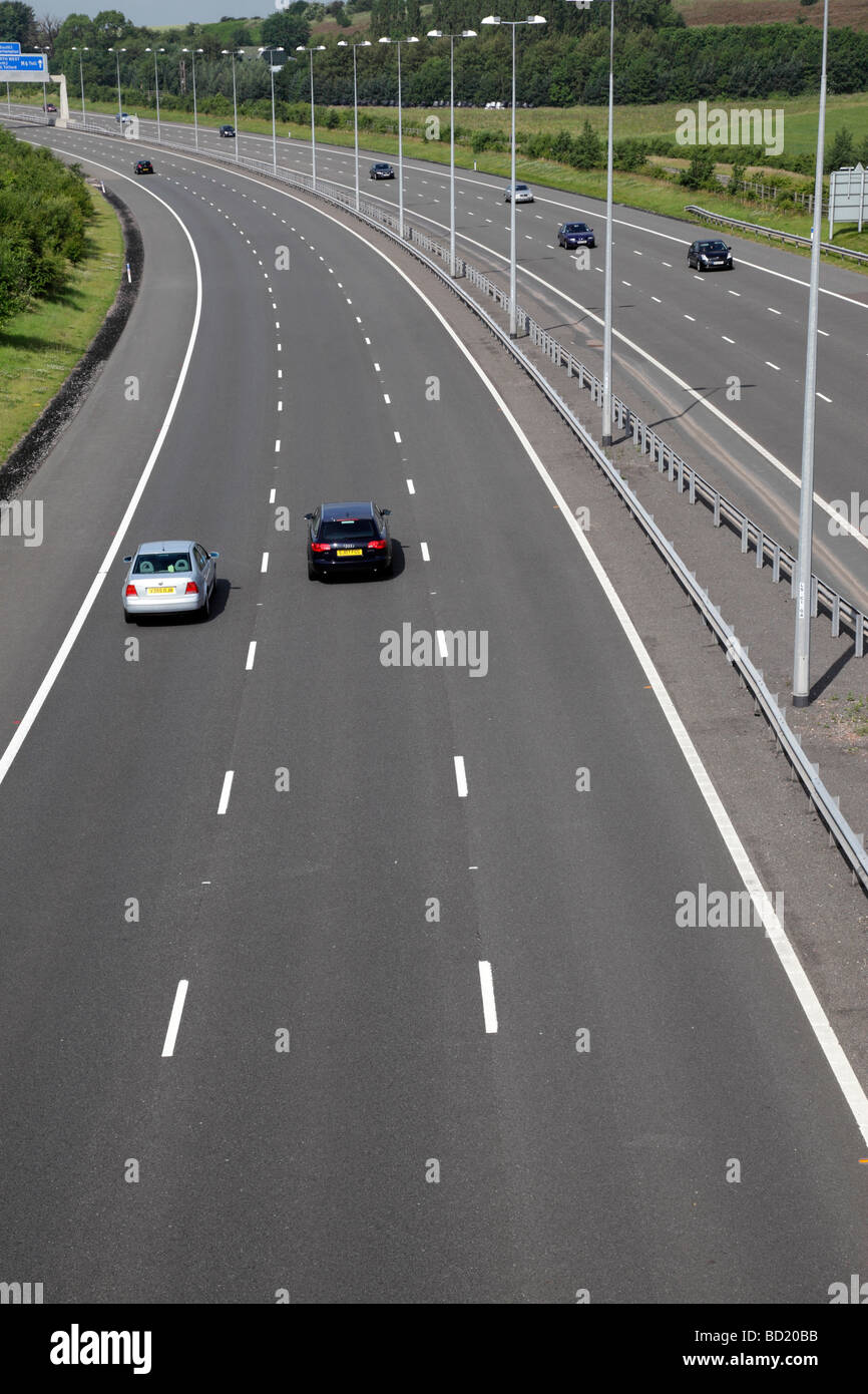 m6 toll motorway lanes just after T7 cannock staffordshire uk Stock Photo