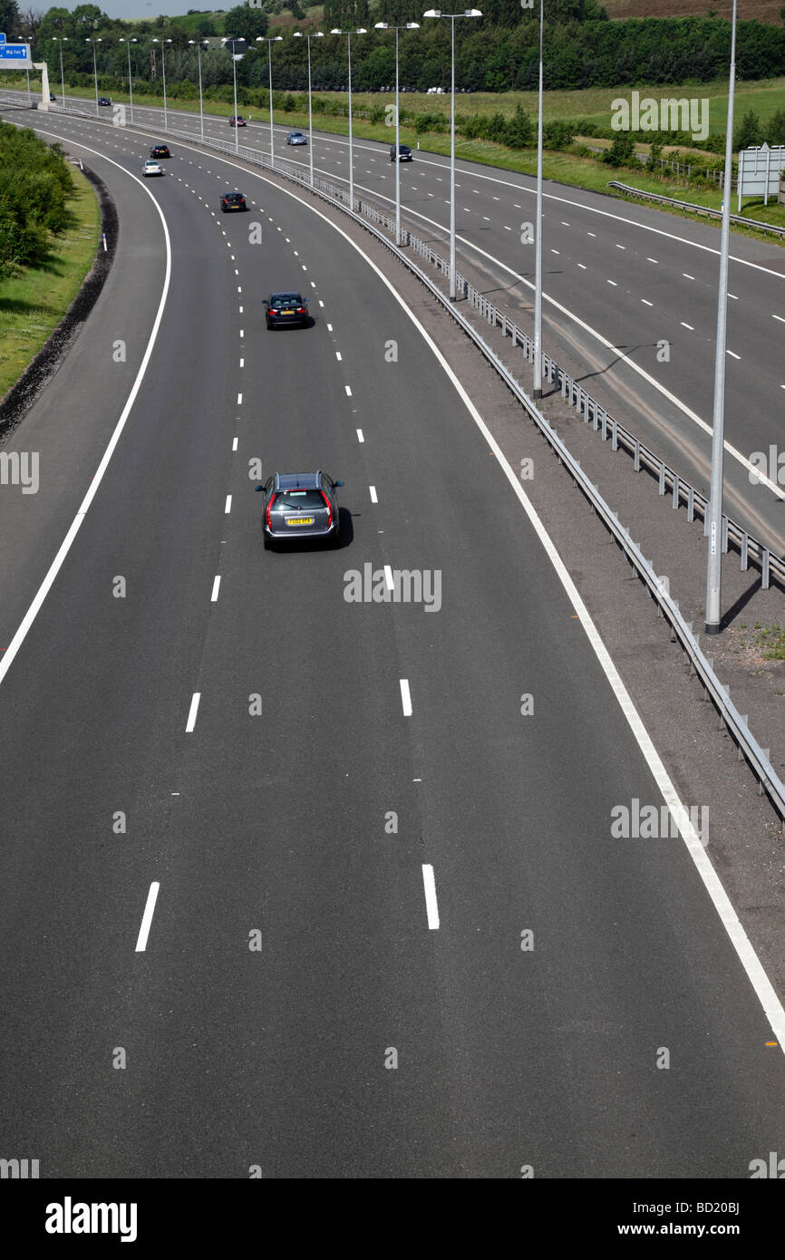 m6 toll motorway lanes just after T7 cannock staffordshire uk Stock Photo