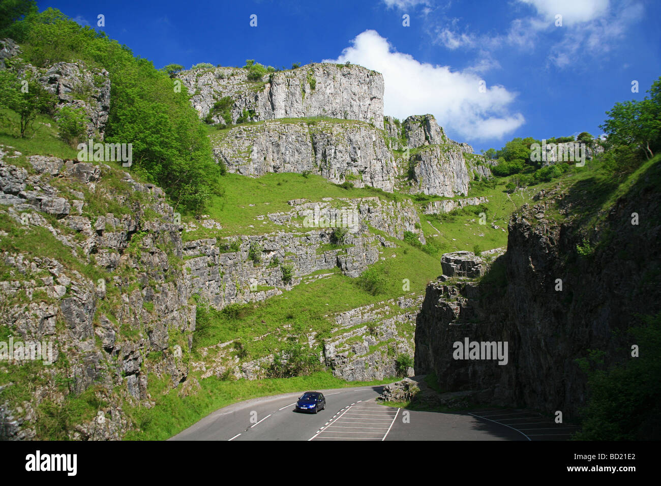 The Towering Limestone Cliffs In Cheddar Gorge Somerset England UK 