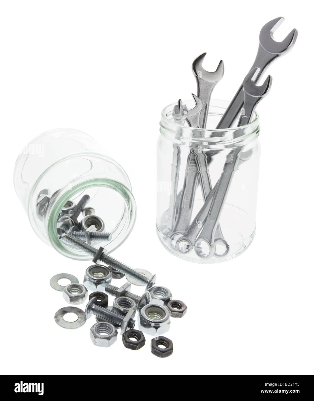 Tools in Glass Jars Stock Photo Alamy