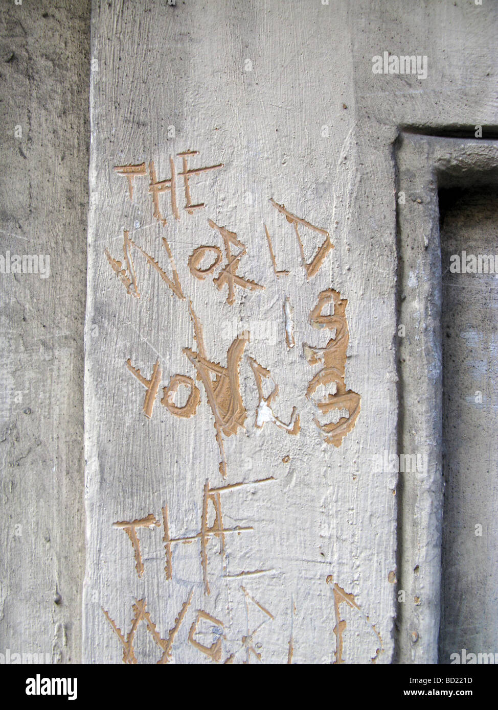 the world is yours sentence graffiti on wall Stock Photo Alamy