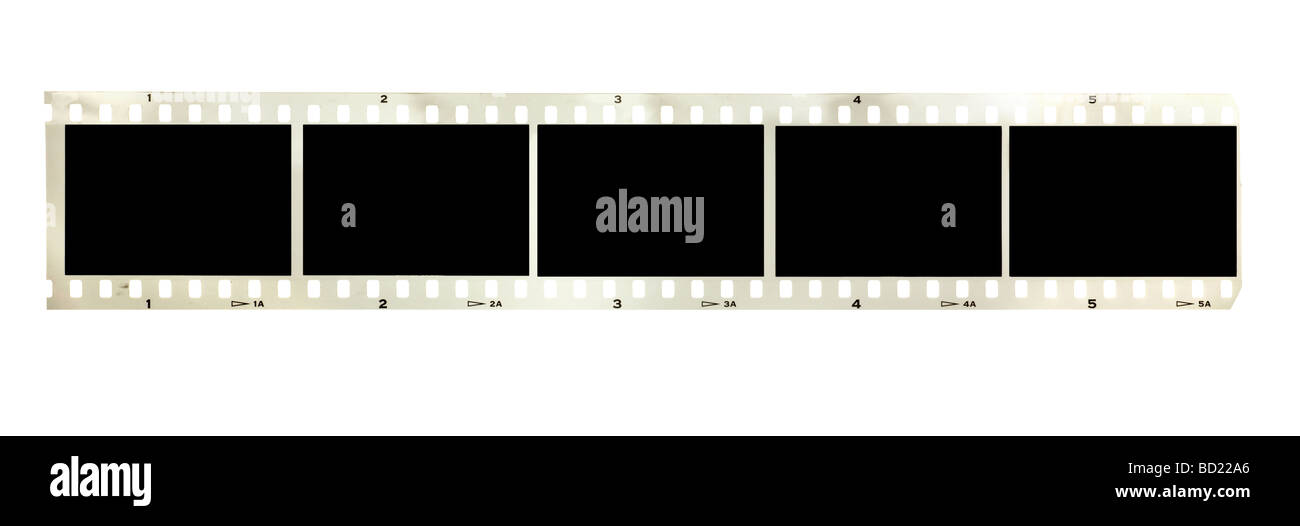 Vintage Black And White Filmstrip Isolated On White Background