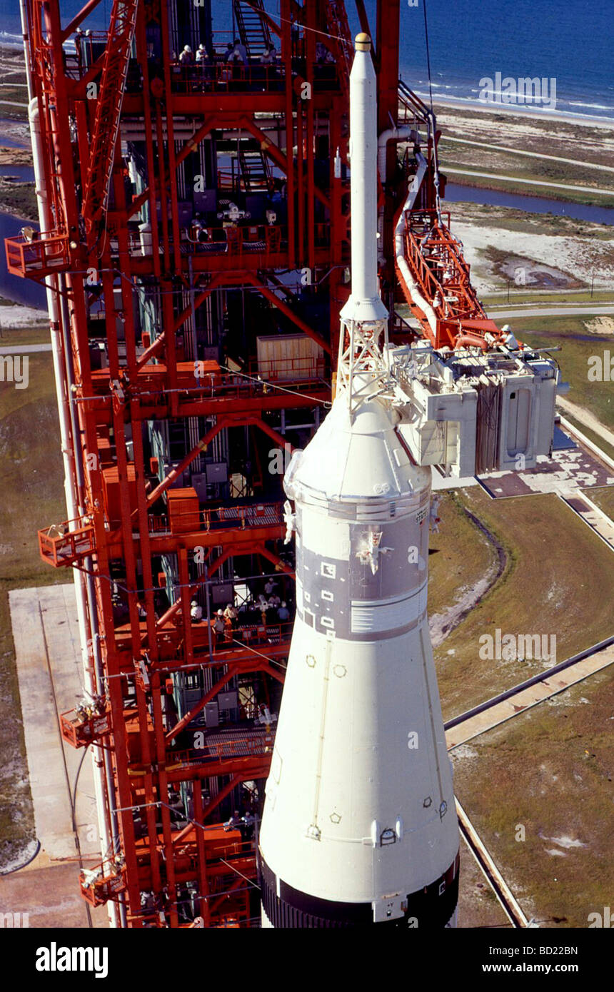 NASA Apollo 11 prior to launch at Cape Canaveral Florida Stock Photo