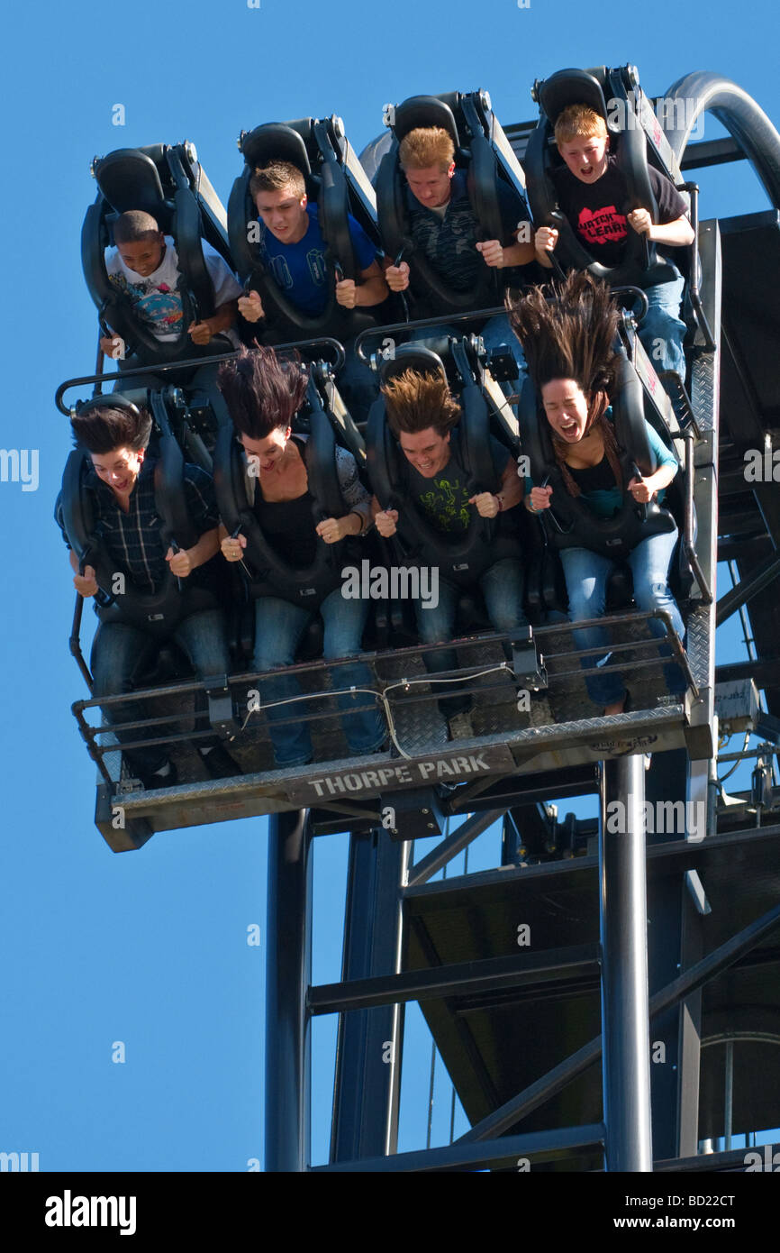 The Saw roller coaster ride, Thorpe Park Theme Park, Surrey, England ...