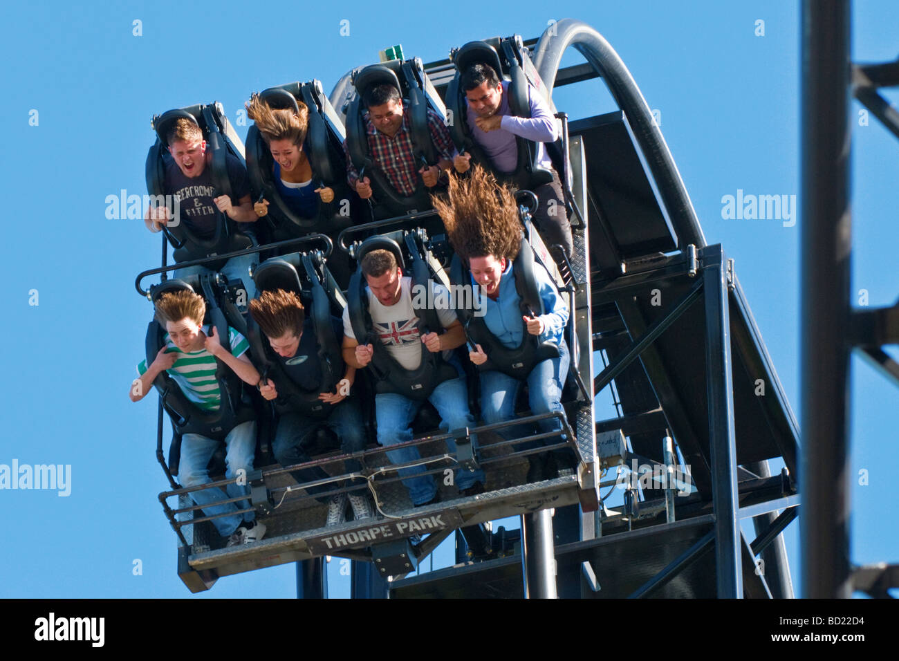The Saw roller coaster ride, Thorpe Park Theme Park, Surrey, England