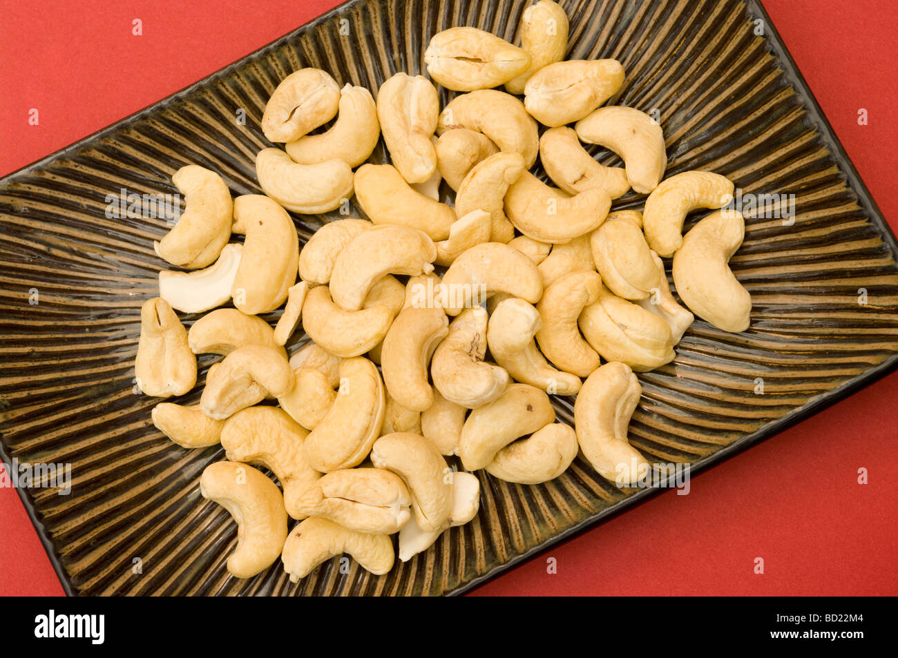 A Plate Of Cashew Nuts Stock Photo