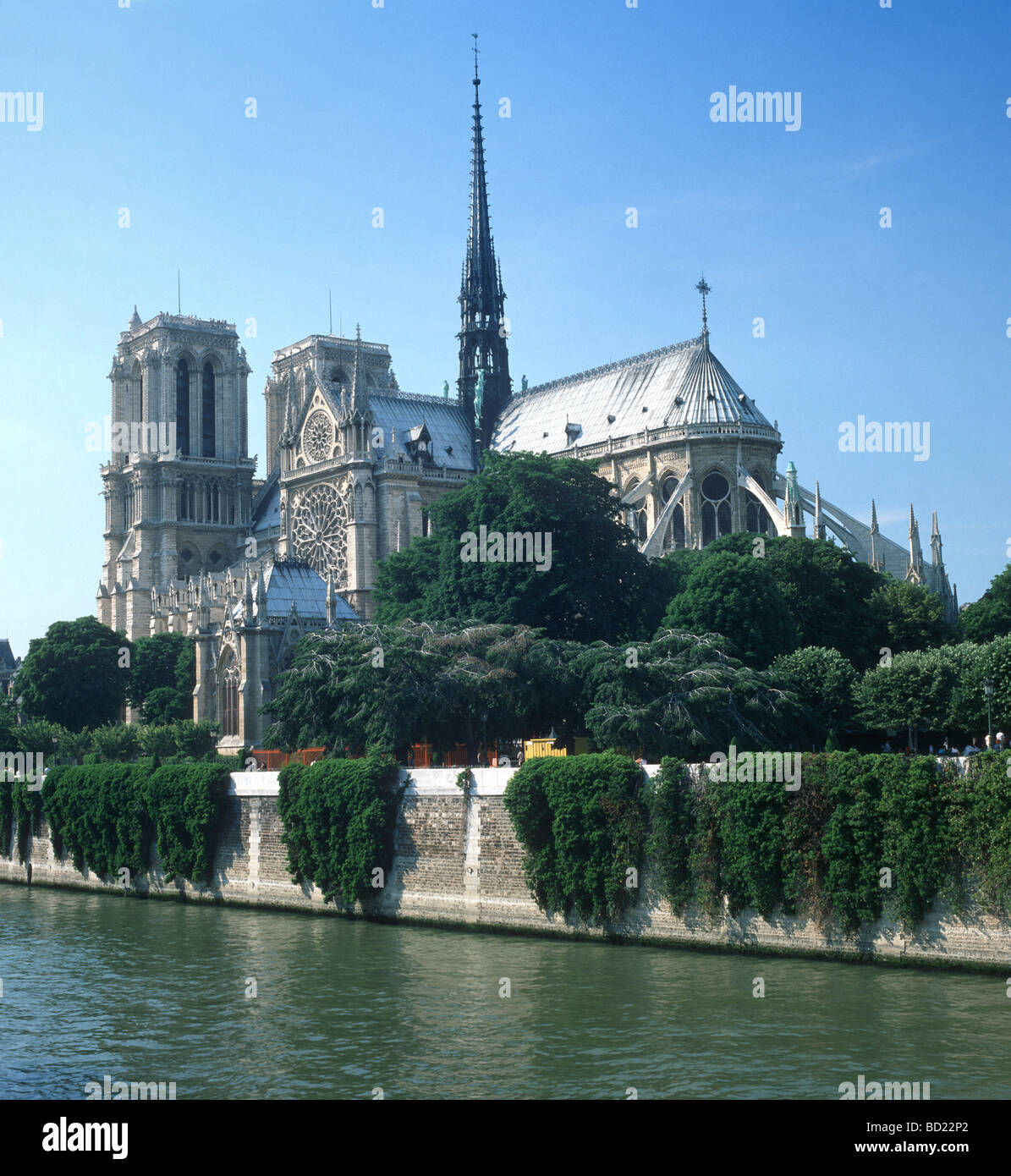 Notre Dame Cathedral on Seine River Paris France Stock Photo - Alamy