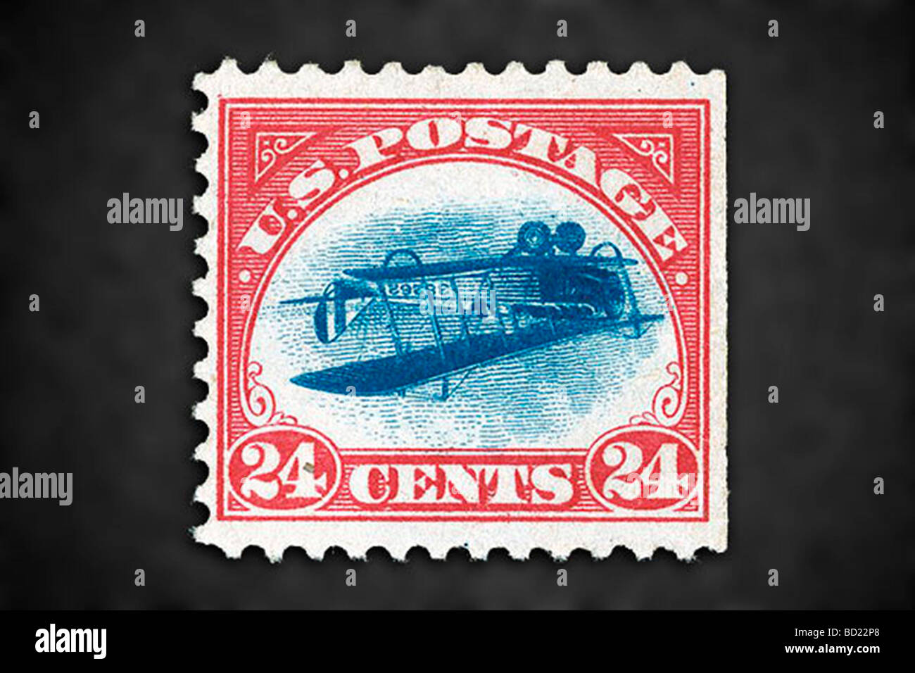 rare 1918 Inverted airmail postage stamp United States Stock Photo