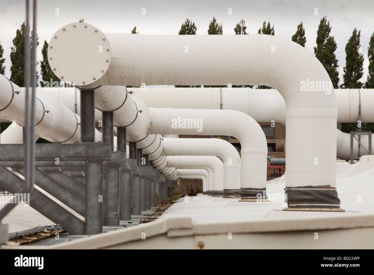 The odour supressant plant at Daveyhulme wastewater treatment plant in Manchester UK Stock Photo