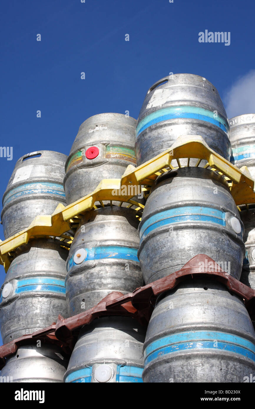 Beer kegs at a brewery in the U.K Stock Photo Alamy