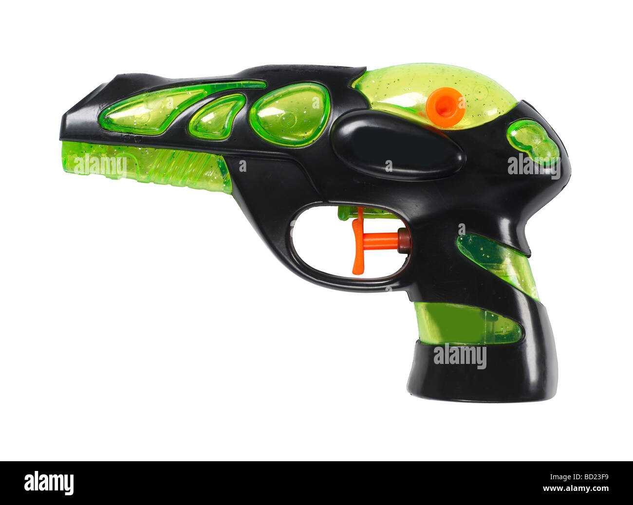 Green and black water gun Stock Photo