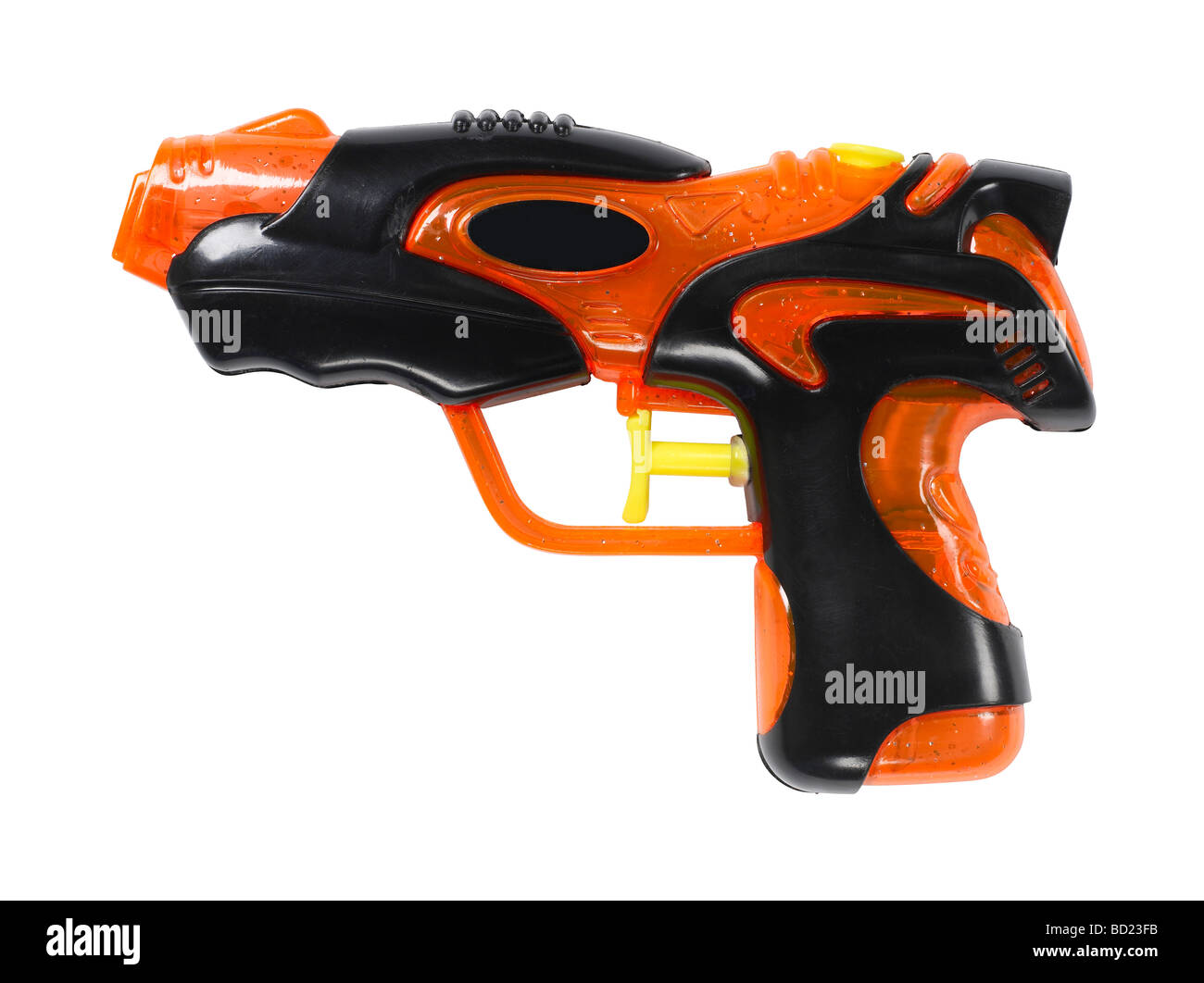 orange and black water gun Stock Photo