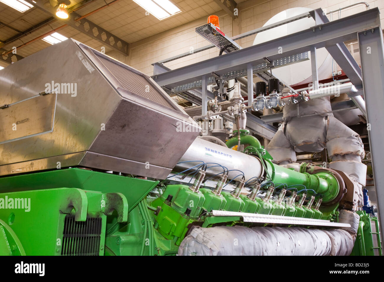 The biogas boilers at Daveyhulme wastewater treatment plant in