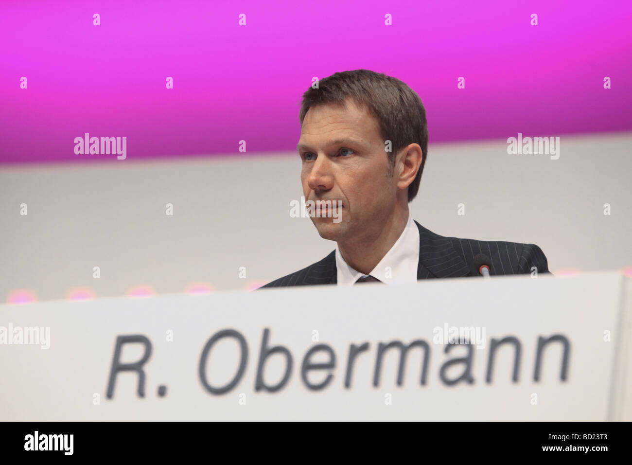 Deutsche Telekom CEO Rene Obermann, Chief Executive Officer, AGM 2009, annual general meeting. Stock Photo
