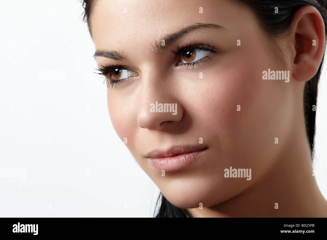 Side portrait of a young woman Stock Photo