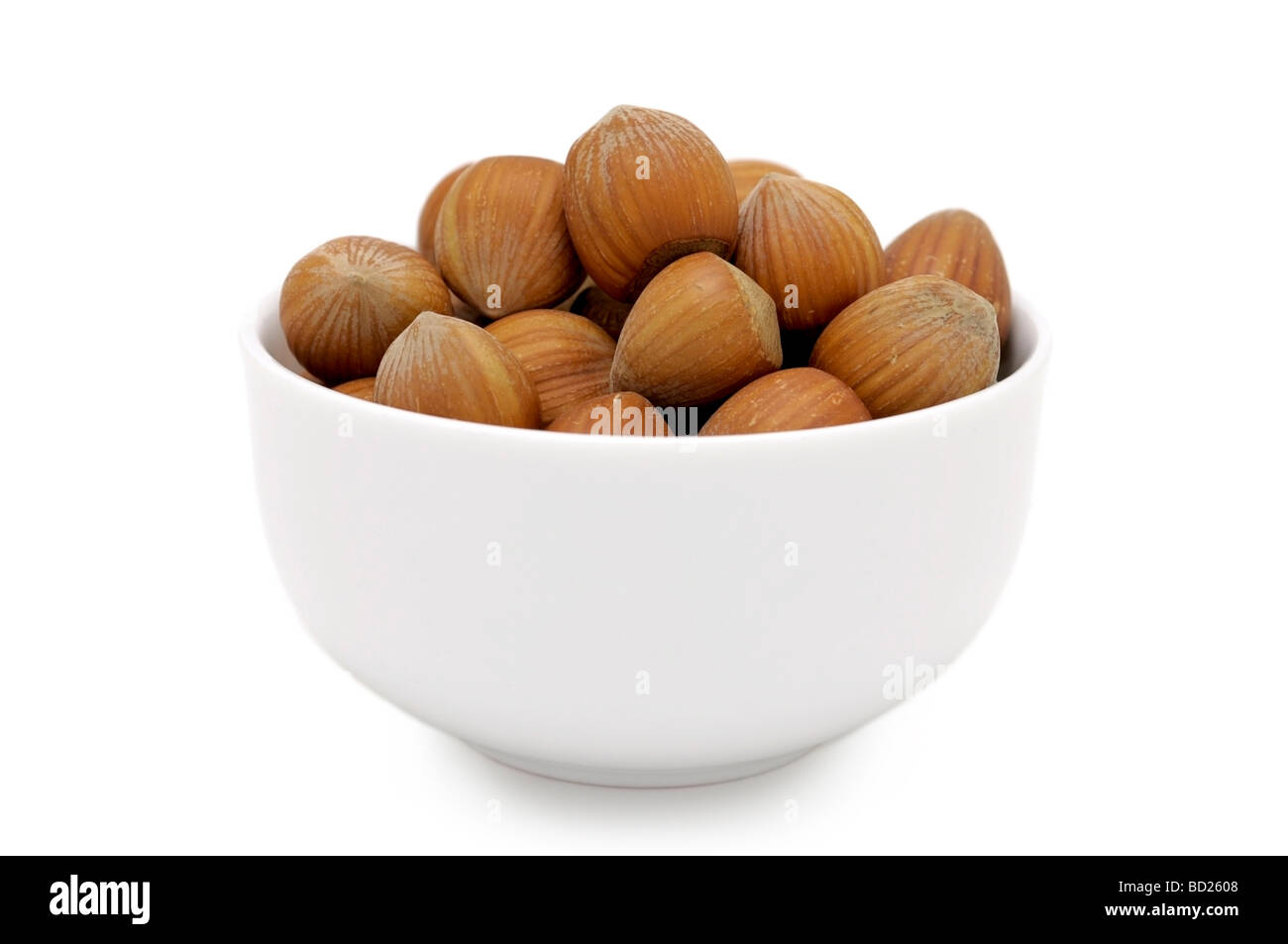 Hazelnuts / Filberts in a Bowl Stock Photo