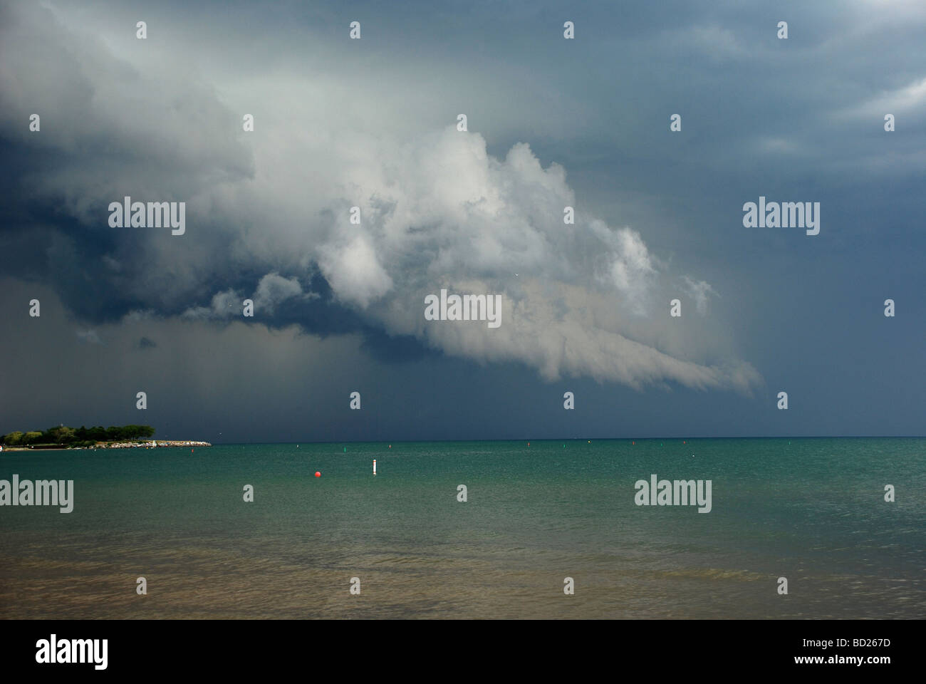 Storm Clouds over lake Michigan as seen from Greenwood Beach in ...