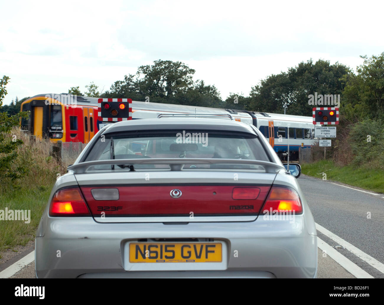railway level crossing in the UK Stock Photo